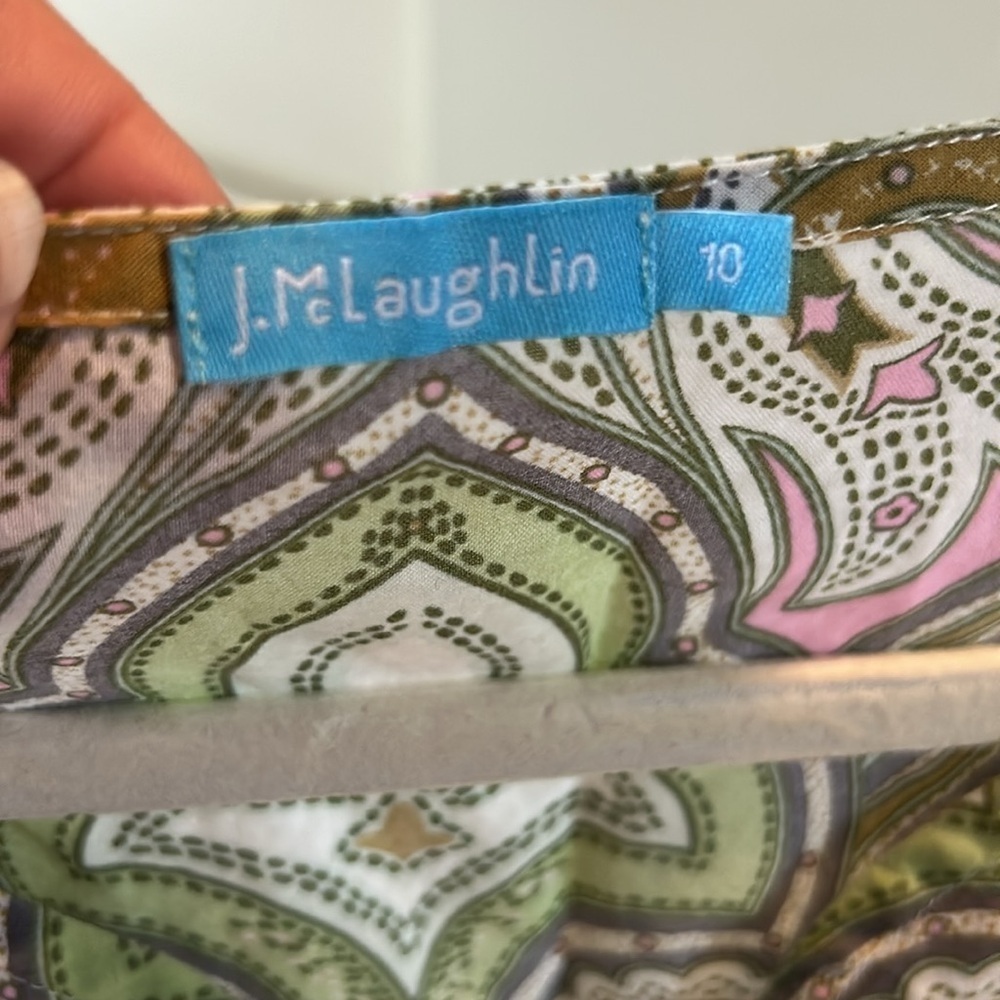 J Mclaughlin Boho Paisley Cotton Tunic Size 10 - image 4